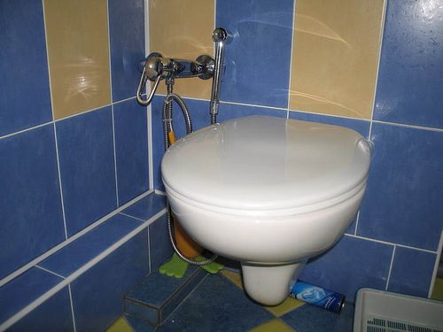 Унитаз с инсталляцией и гигиеническим дущем