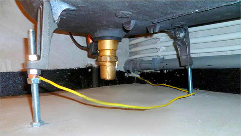 Вариант заземления стальной ванны