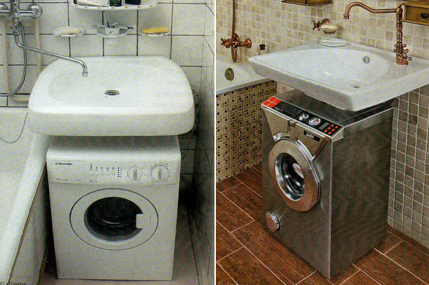 Расположение под раковиной