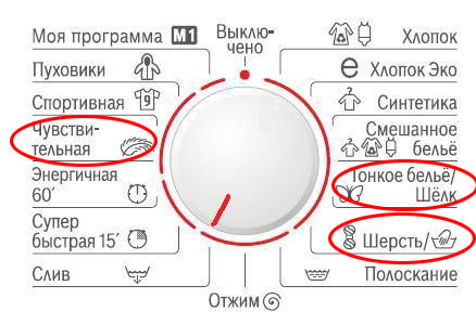 Режимы деликатной стирки