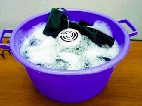 Эксперимент по стирке ультразвуковой машинкой